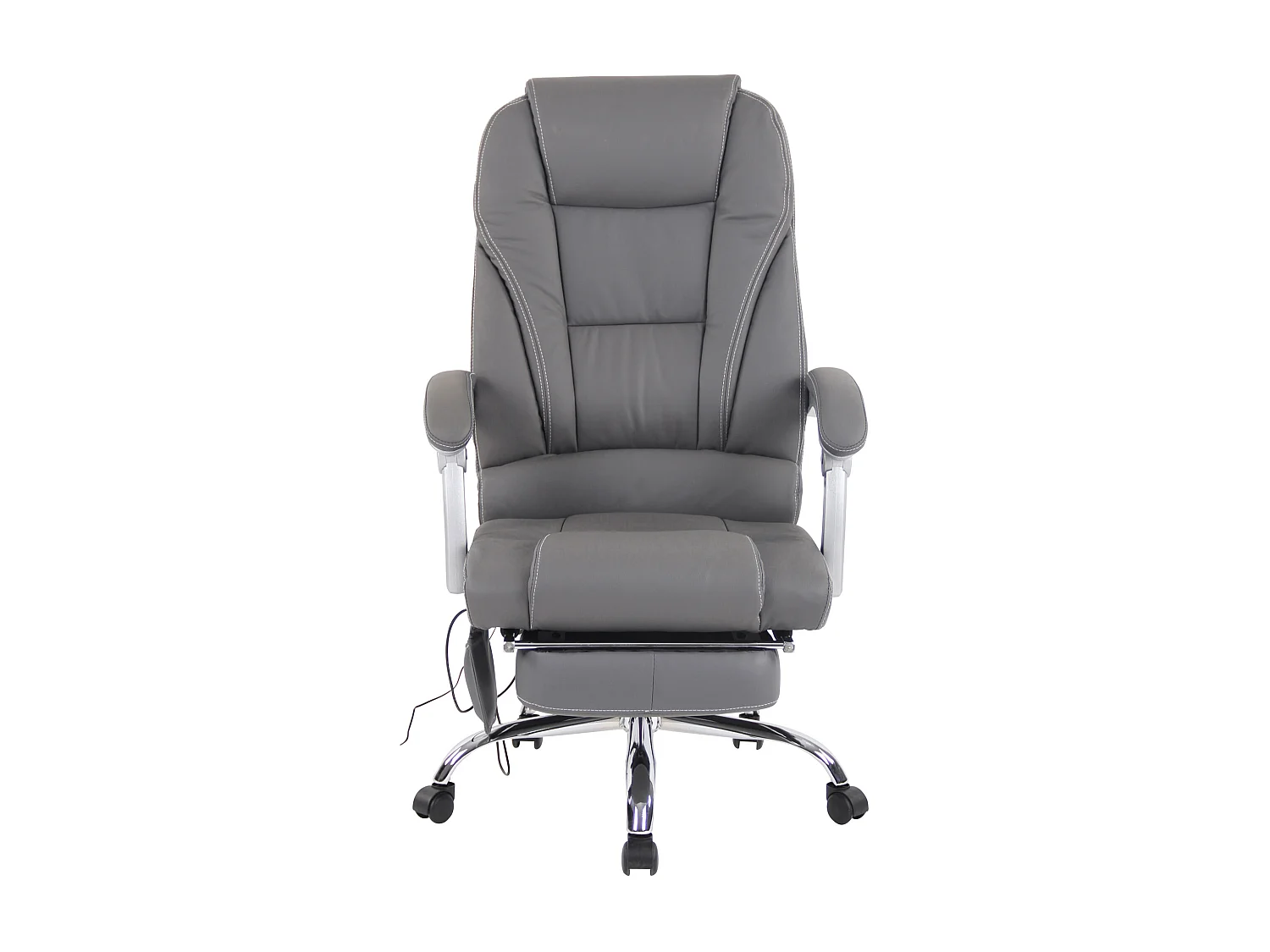 Chaise de bureau - Véritable cuir - Gris - Pacific