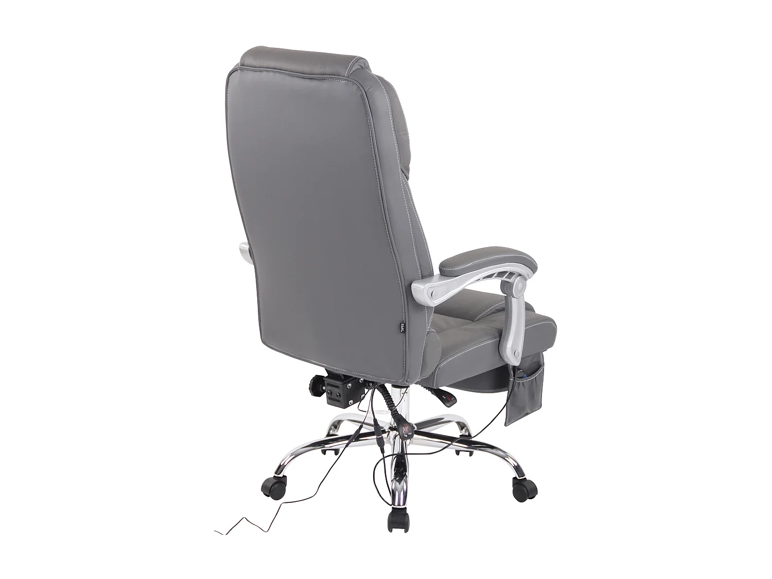 Chaise de bureau - Véritable cuir - Gris - Pacific