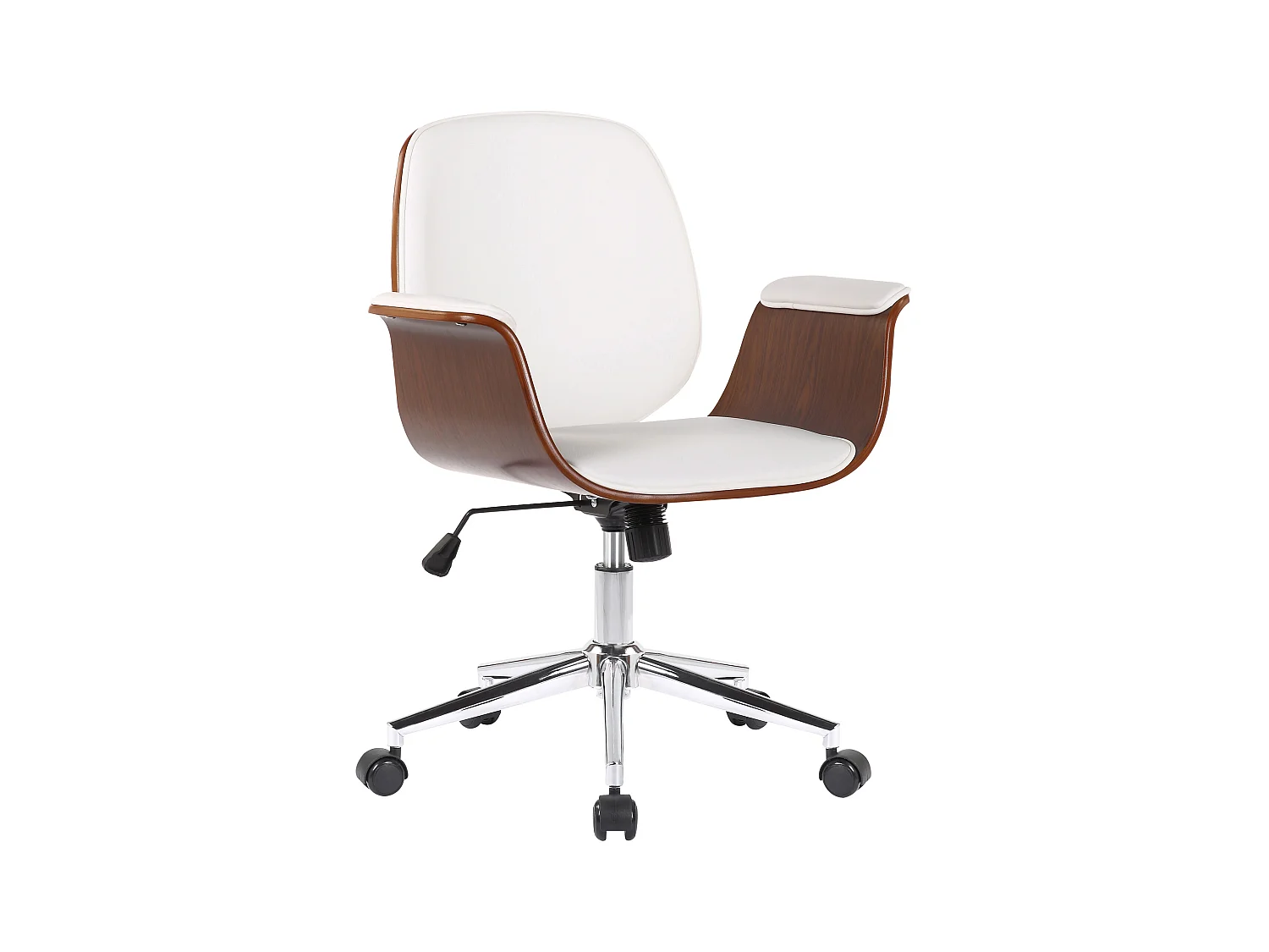Chaise de bureau - Bois & Métal - Noyer / Blanc - Kemberg
