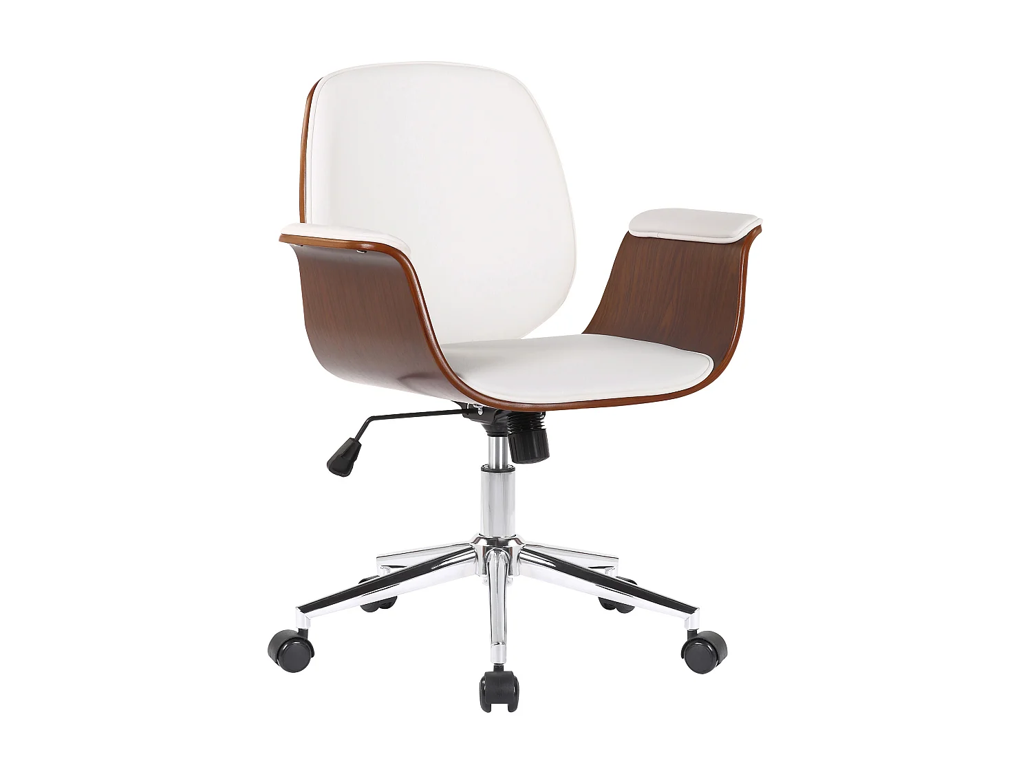 Chaise de bureau - Bois & Métal - Noyer / Blanc - Kemberg