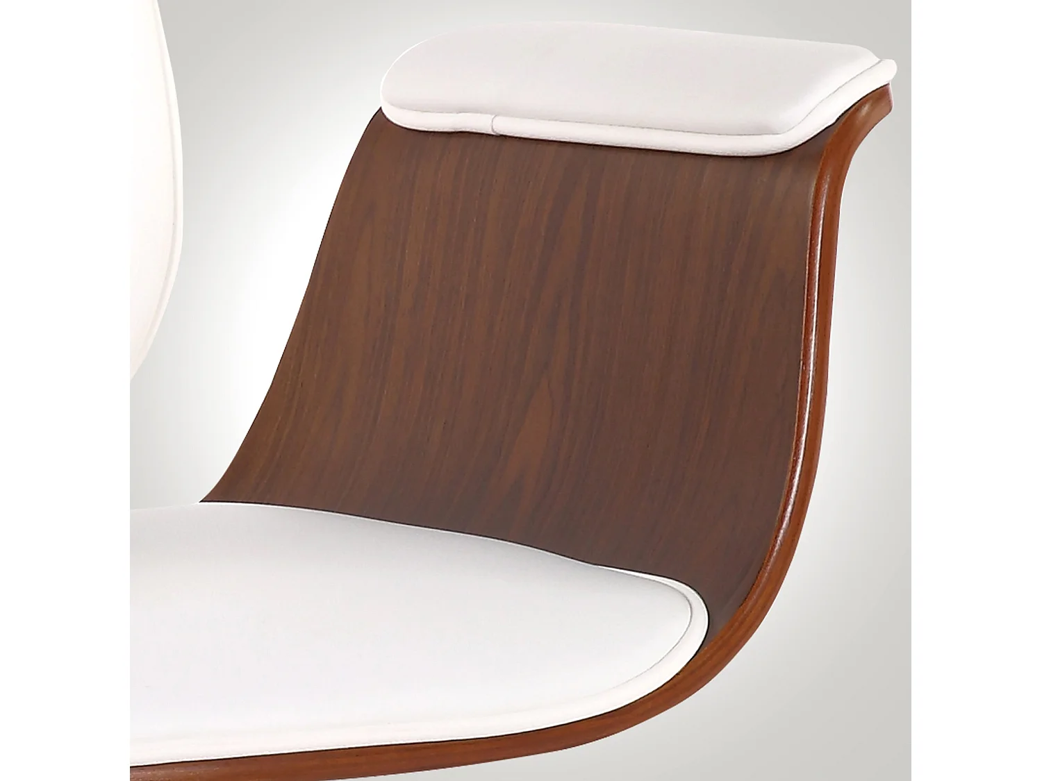 Chaise de bureau - Bois & Métal - Noyer / Blanc - Kemberg
