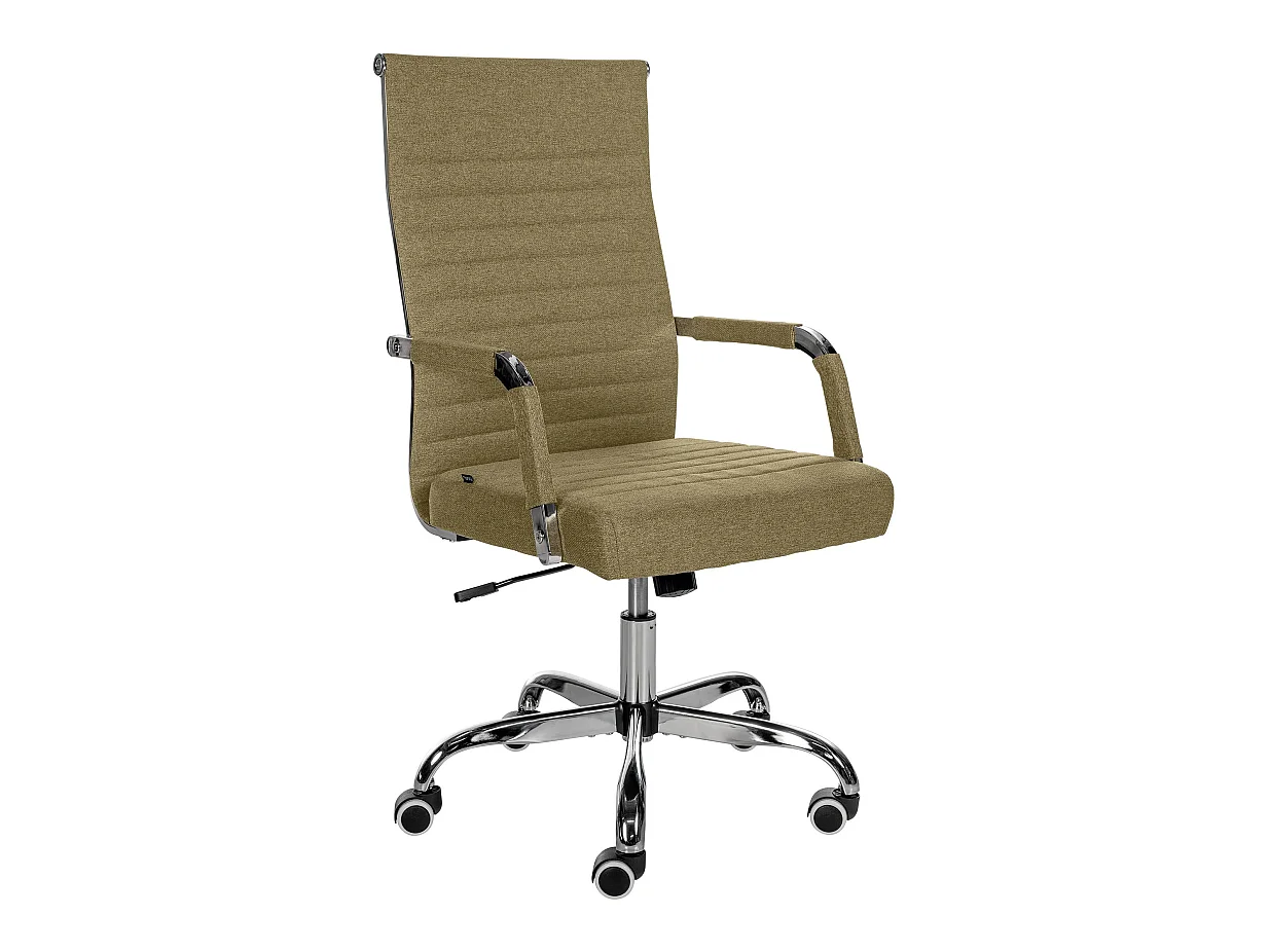 Chaise de bureau - Tissu & Métal chromé - Vert - Amadora