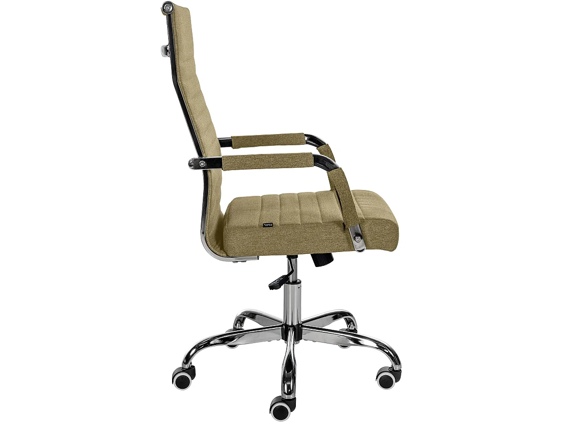 Chaise de bureau - Tissu & Métal chromé - Vert - Amadora