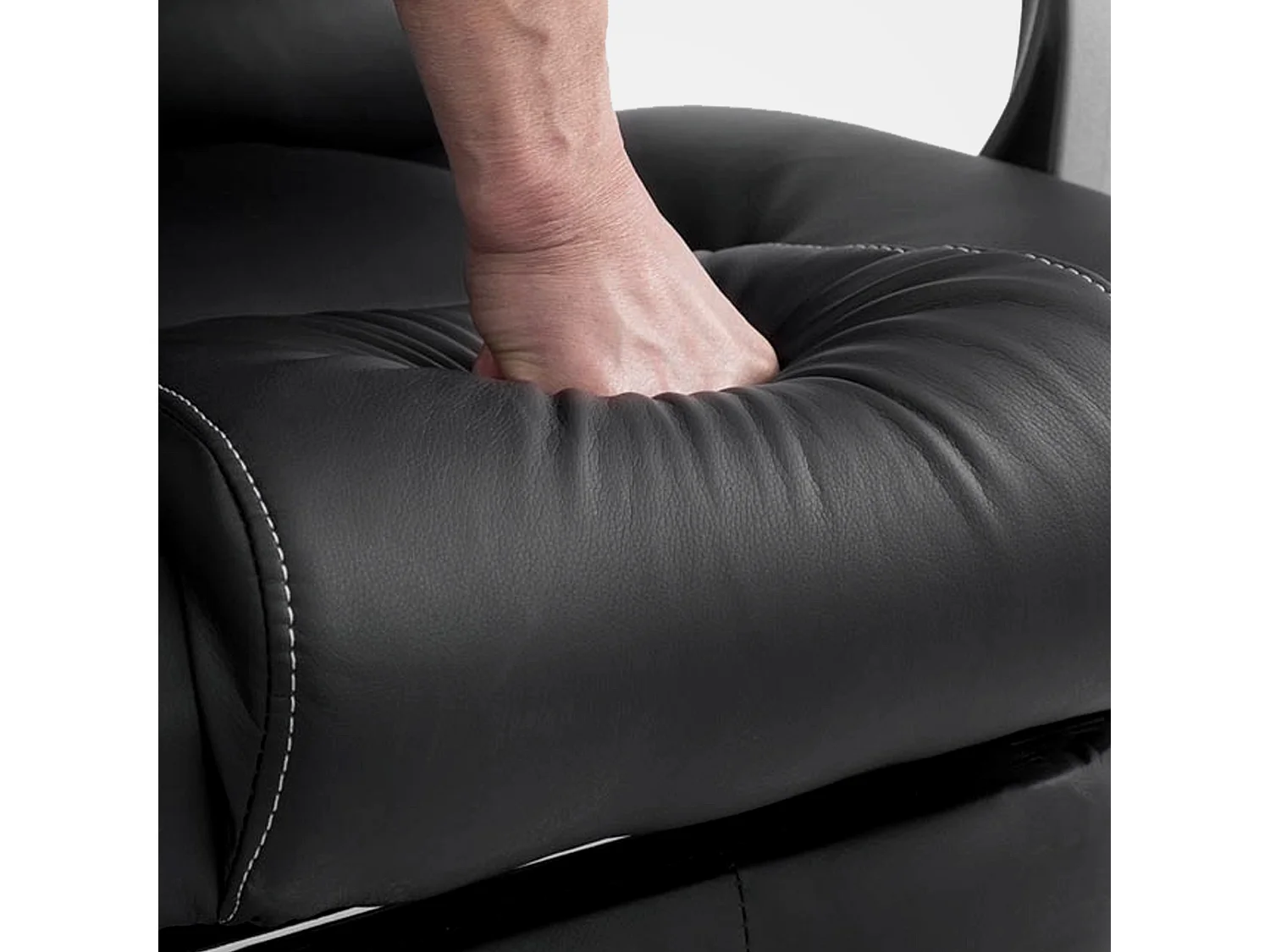 Chaise de bureau - Similicuir & Métal chromé - Noir - Pacific