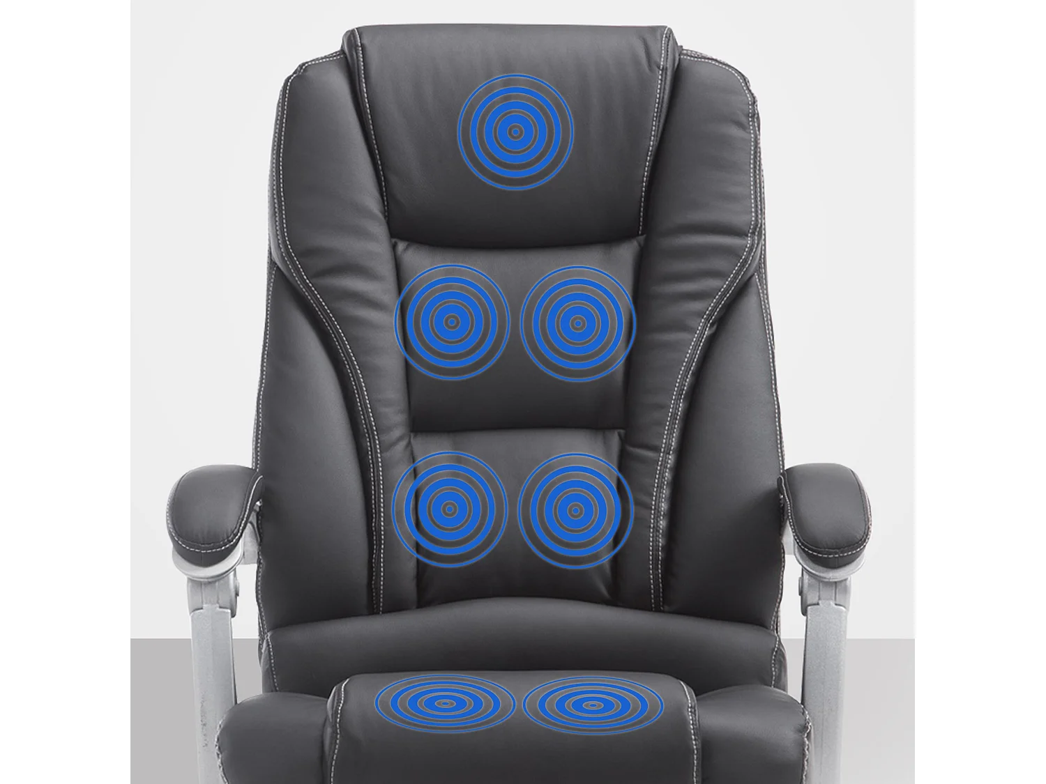 Chaise de bureau - Similicuir & Métal chromé - Noir - Pacific