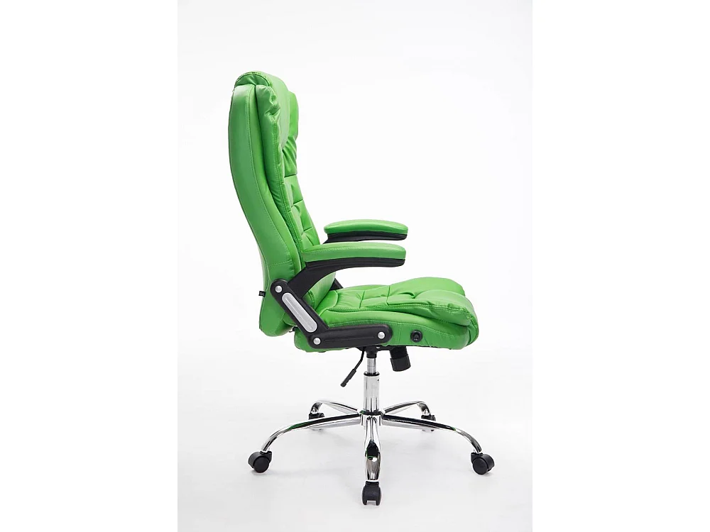Chaise de bureau - Similicuir & Métal chromé - Vert - Thor