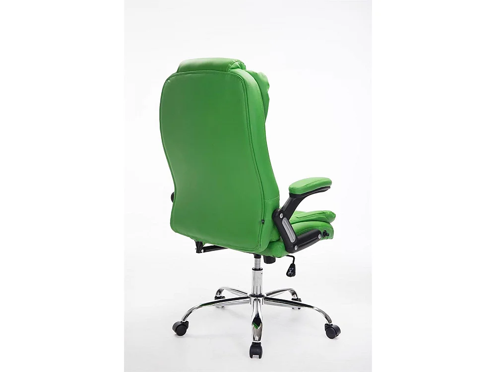 Chaise de bureau - Similicuir & Métal chromé - Vert - Thor