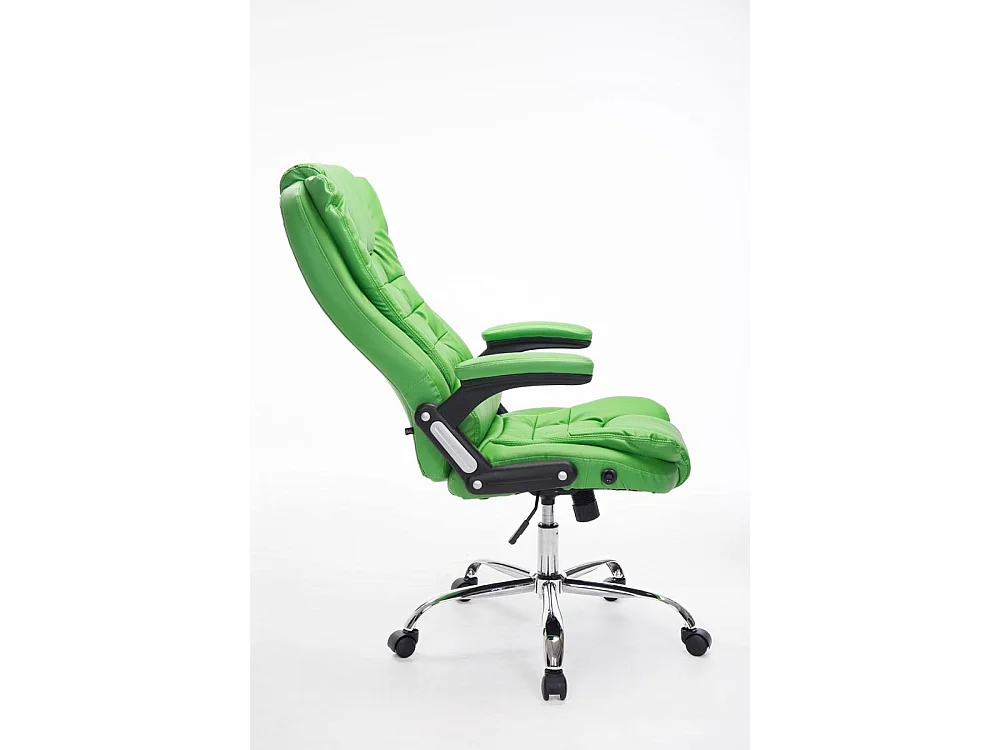 Chaise de bureau - Similicuir & Métal chromé - Vert - Thor