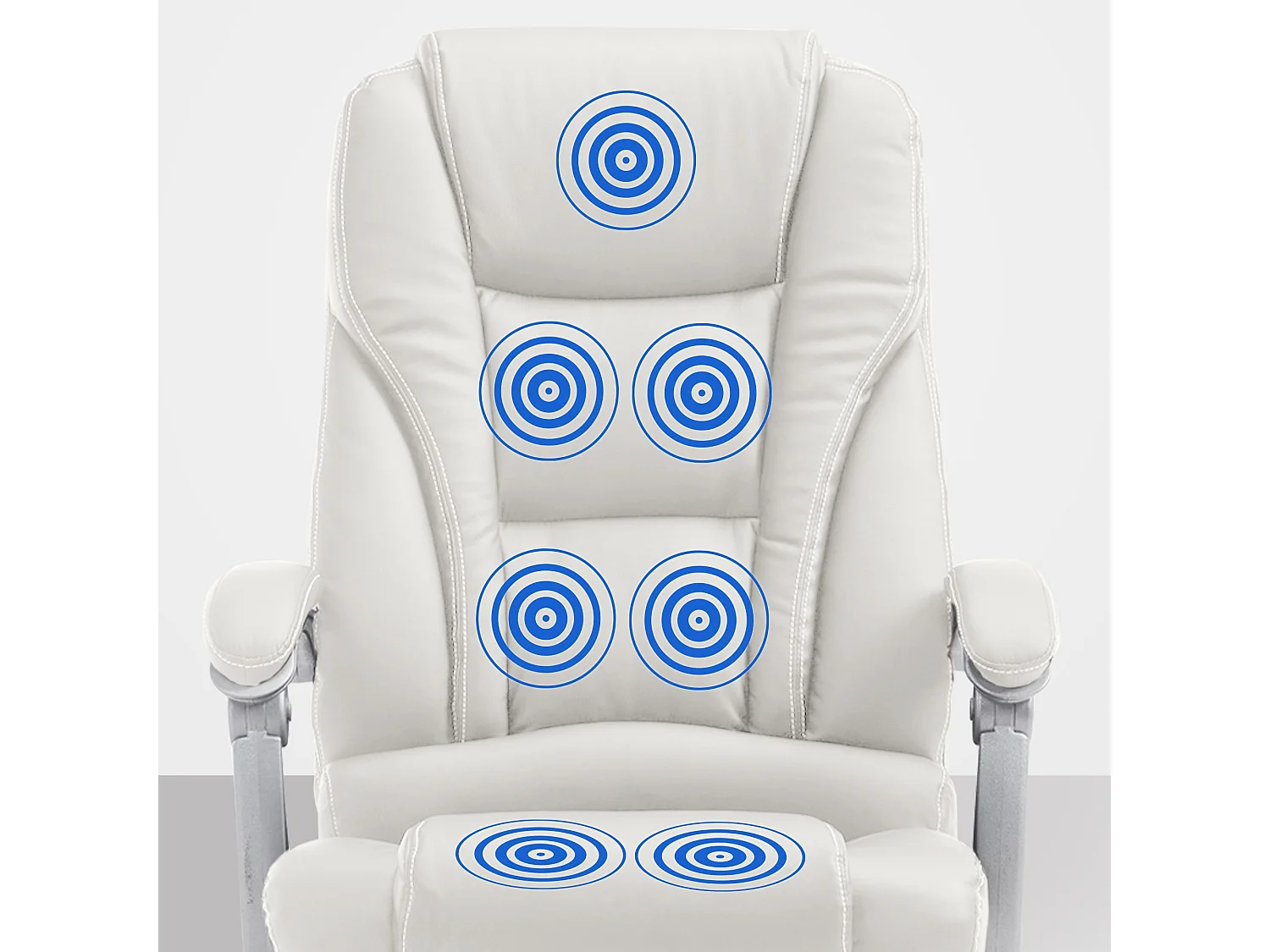 Chaise de bureau - Similicuir & Métal chromé - Blanc - Pacific