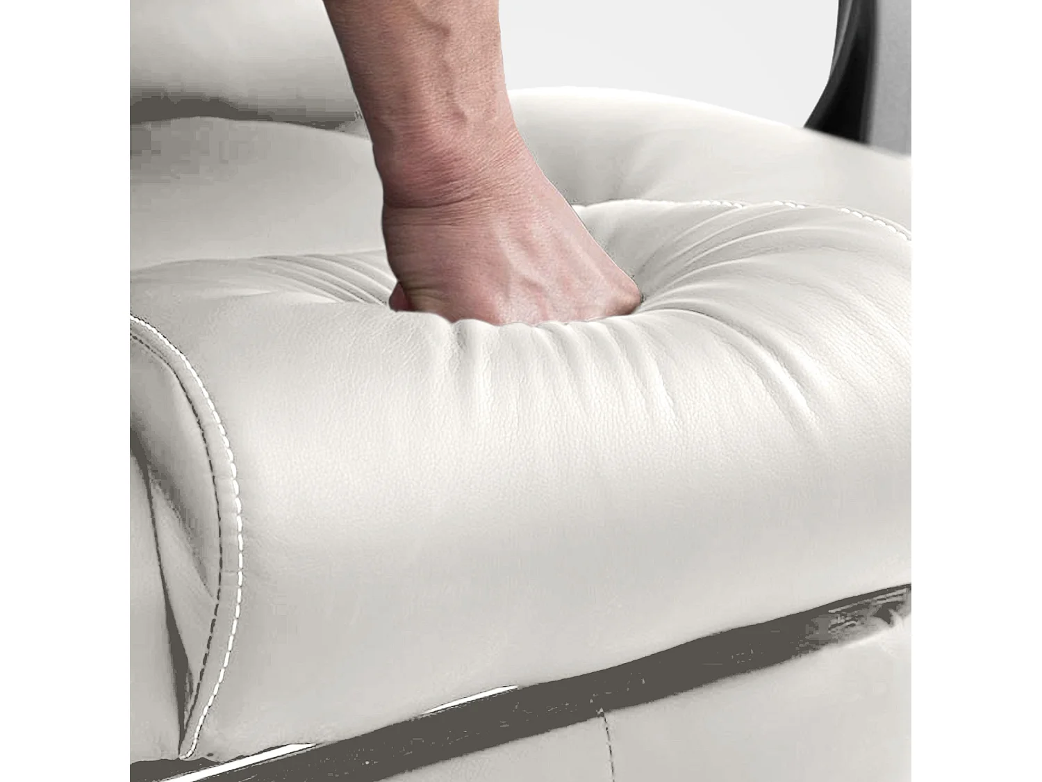 Chaise de bureau - Similicuir & Métal chromé - Blanc - Pacific