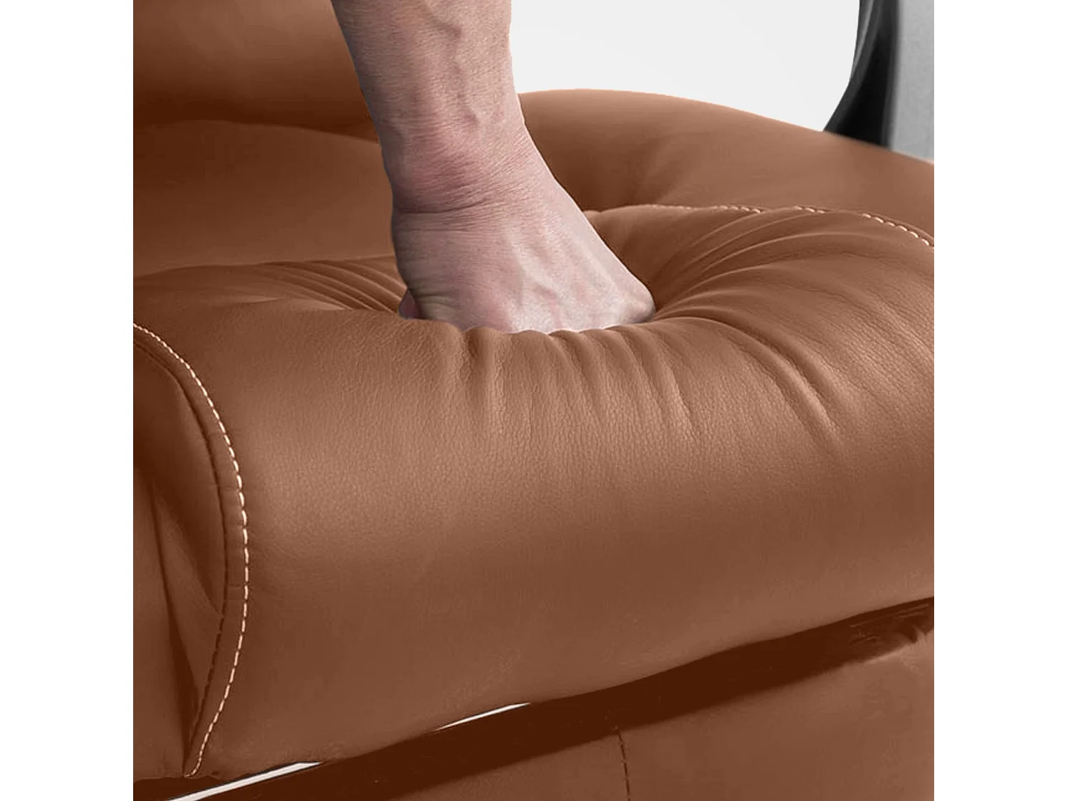 Chaise de bureau - Similicuir & Métal chromé - Marron clair - Pacific