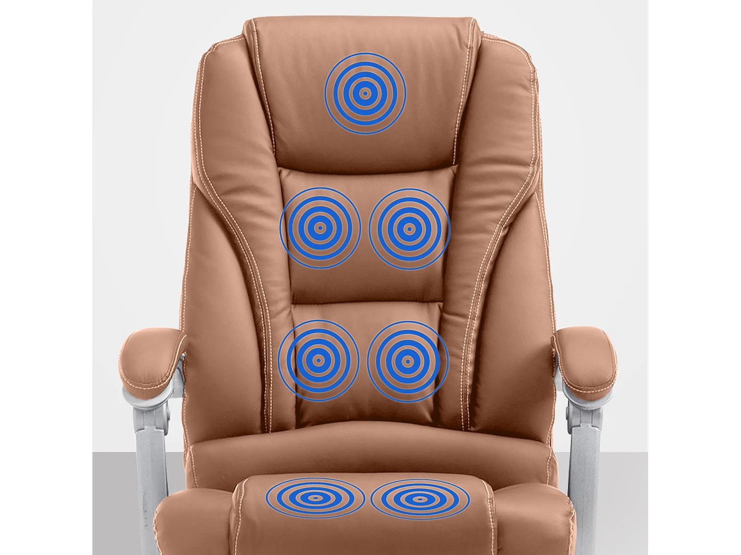 Chaise de bureau - Similicuir & Métal chromé - Marron clair - Pacific