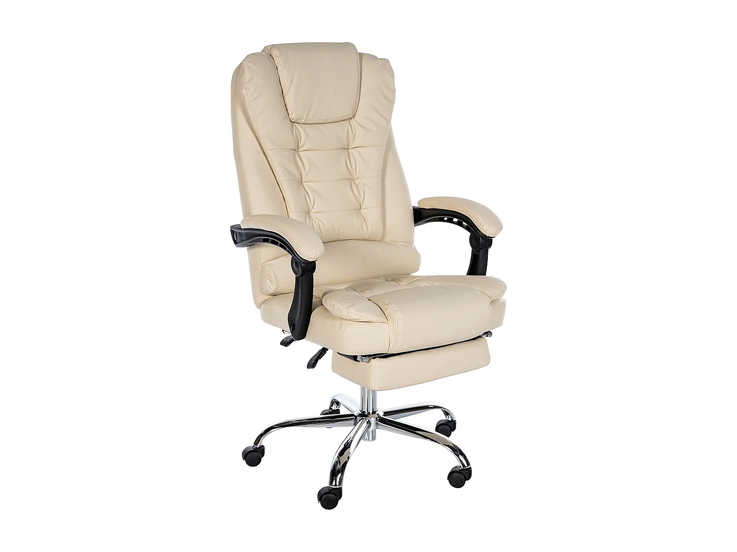 Chaise de bureau - Similicuir - Crème - Oxygen