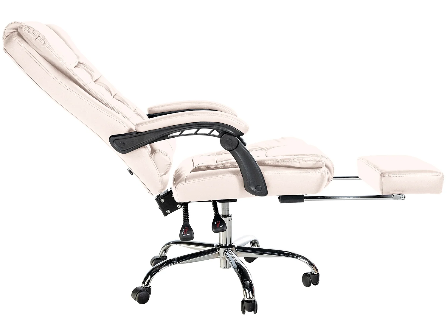 Chaise de bureau - Similicuir - Crème - Oxygen