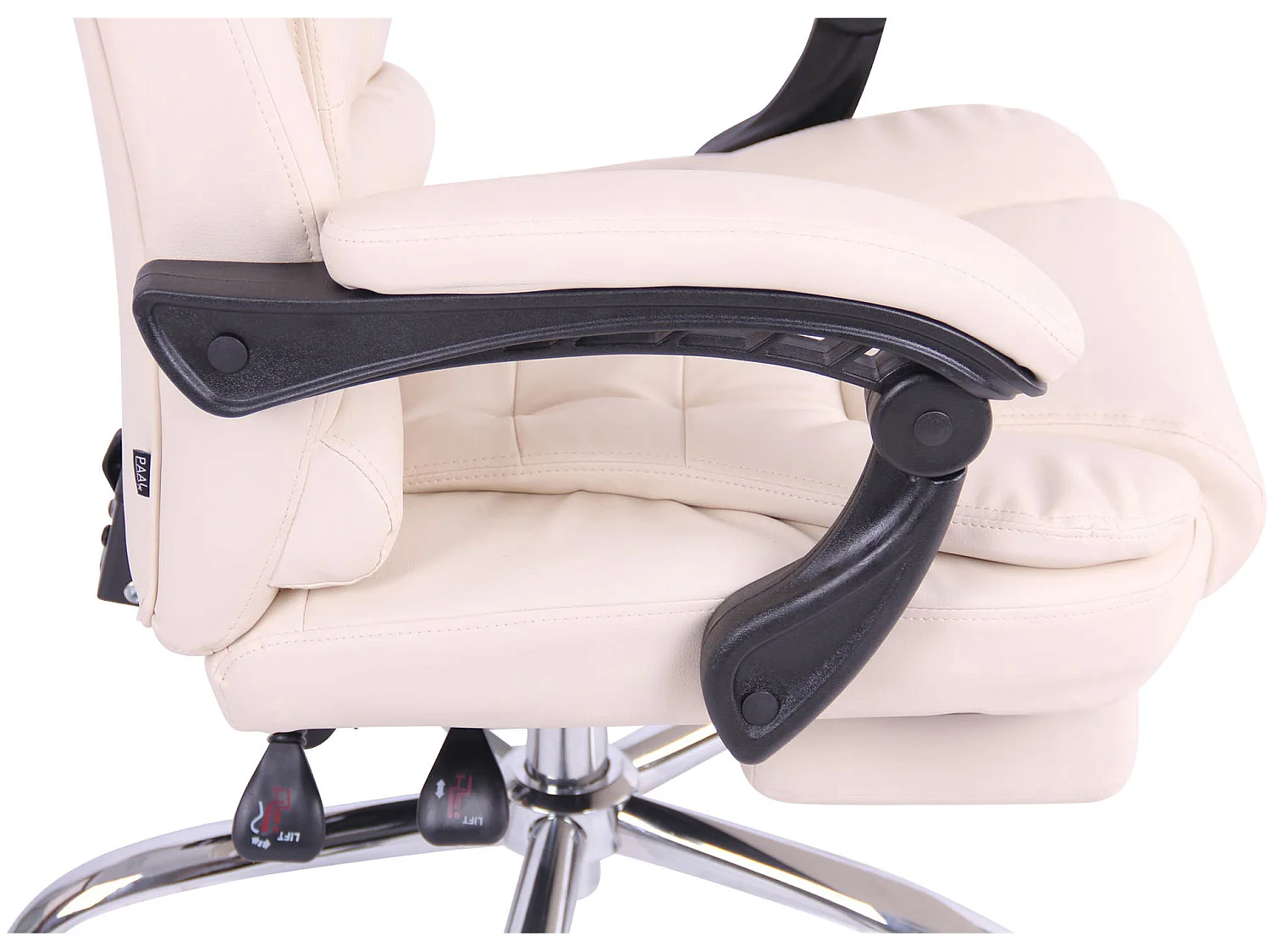 Chaise de bureau - Similicuir - Crème - Oxygen