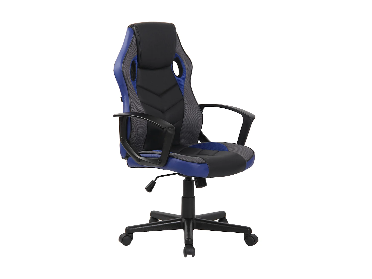 Chaise de bureau - Tissu & Plastique - Noir / Bleu - Glendale