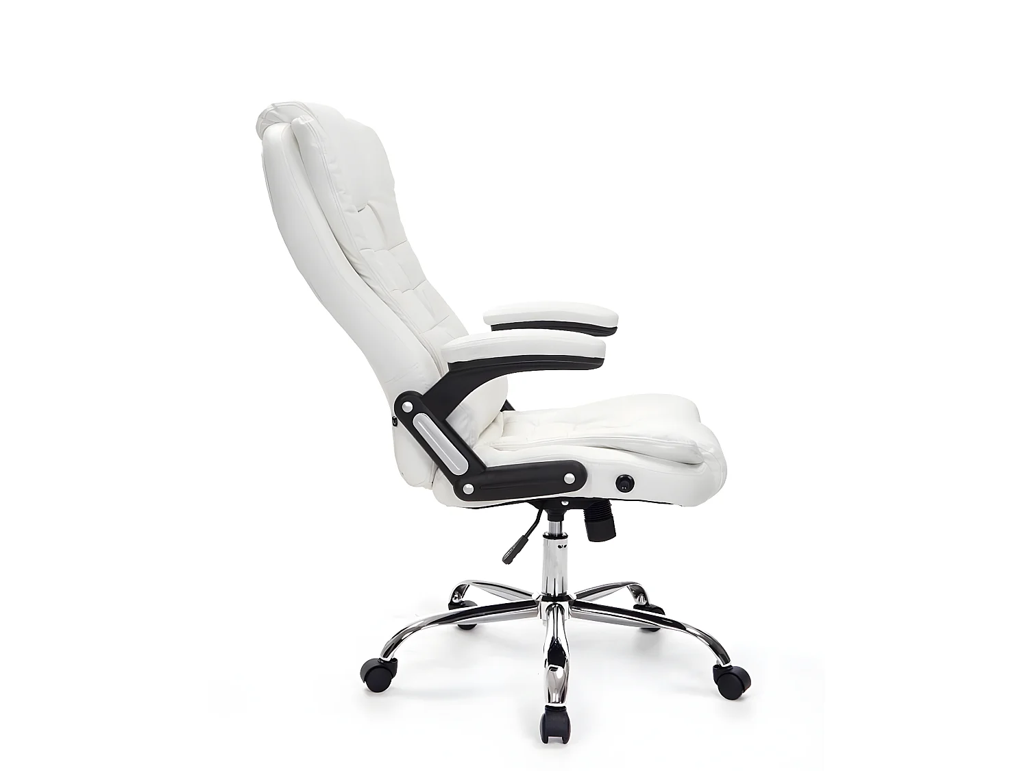 Sedia da ufficio - Finta pelle & Metallo in look cromato - bianco - Thor