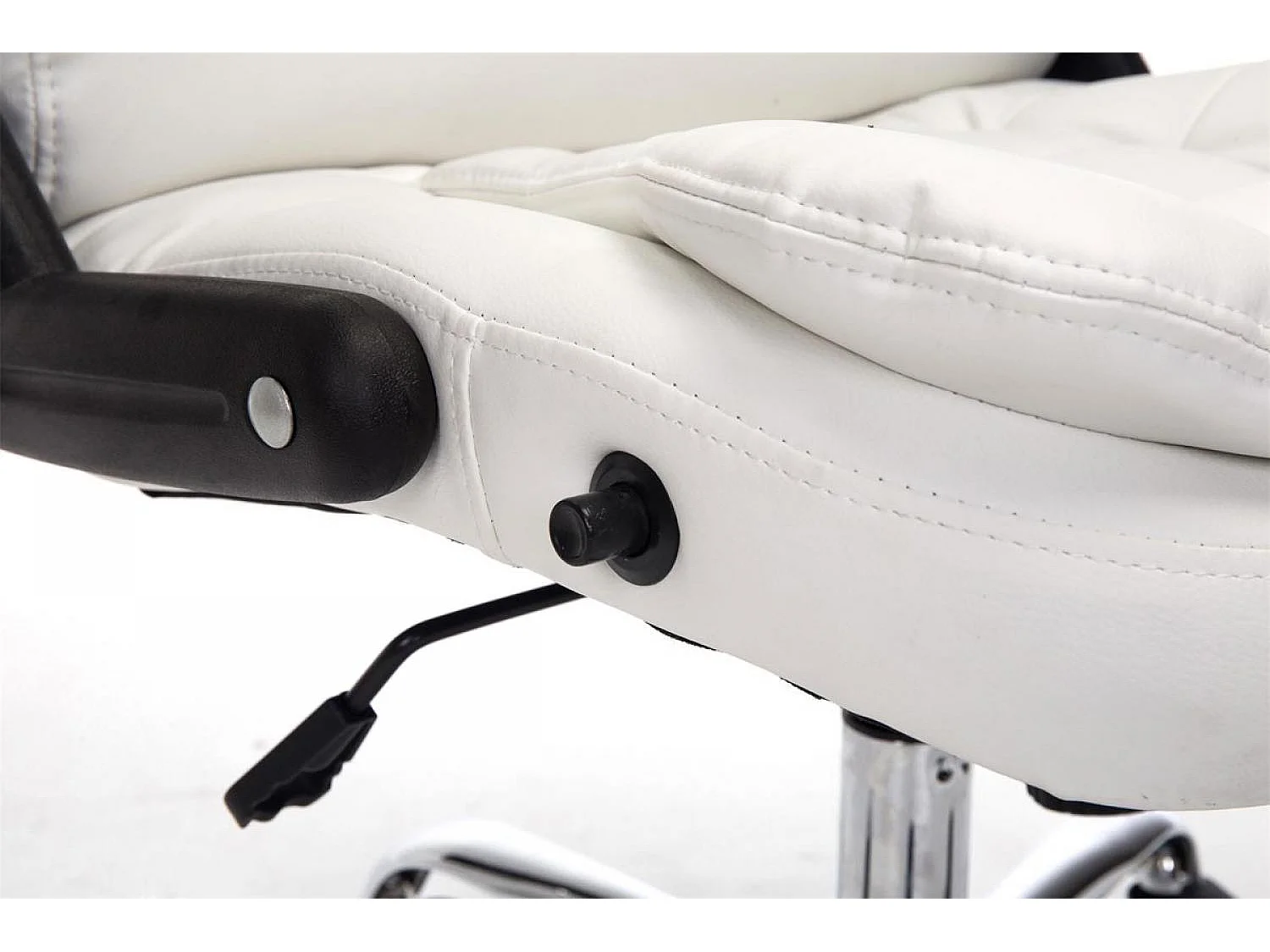 Sedia da ufficio - Finta pelle & Metallo in look cromato - bianco - Thor