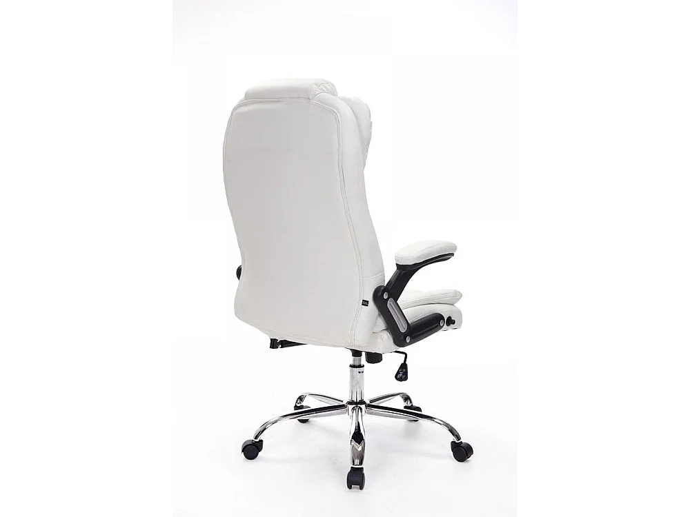 Chaise de bureau - Similicuir & Métal chromé - Blanc - Thor