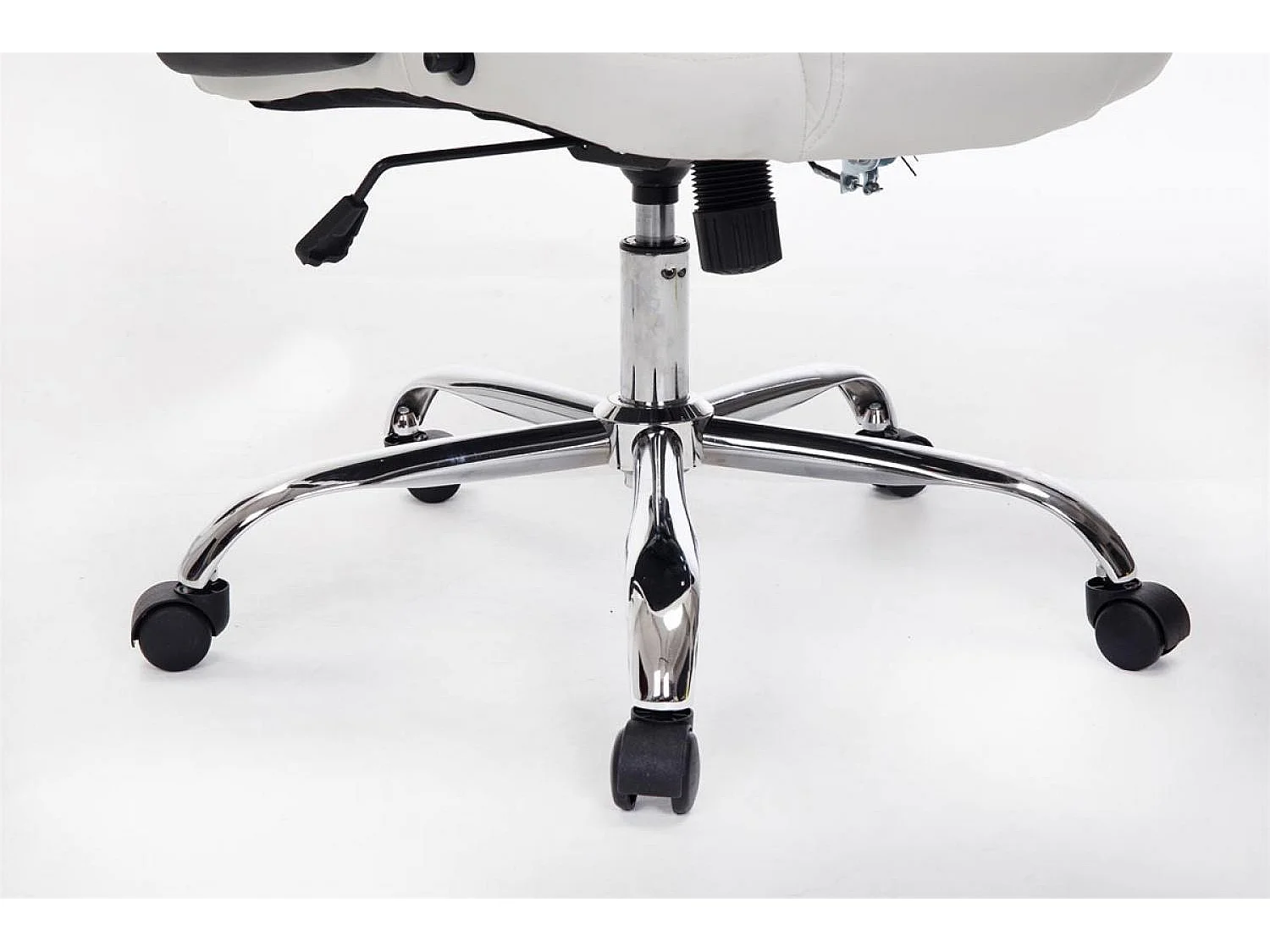 Chaise de bureau - Similicuir & Métal chromé - Blanc - Thor