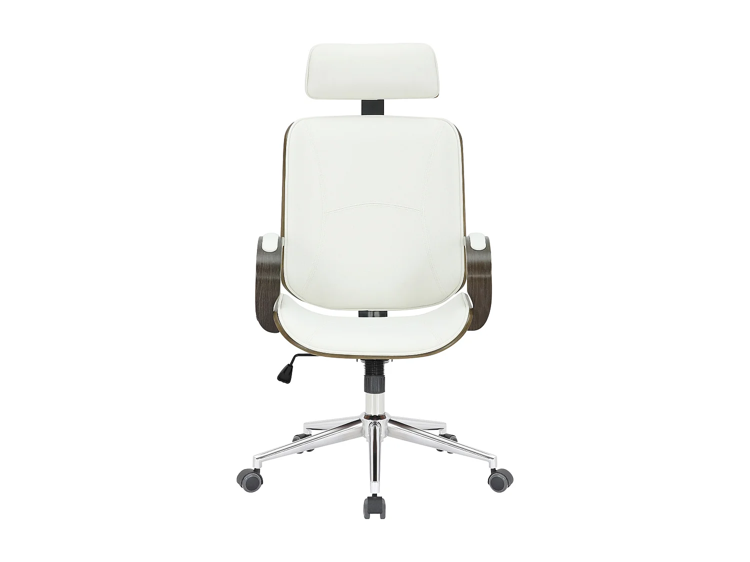 Chaise de bureau - Similicuir - Blanc / Gris - Dayton