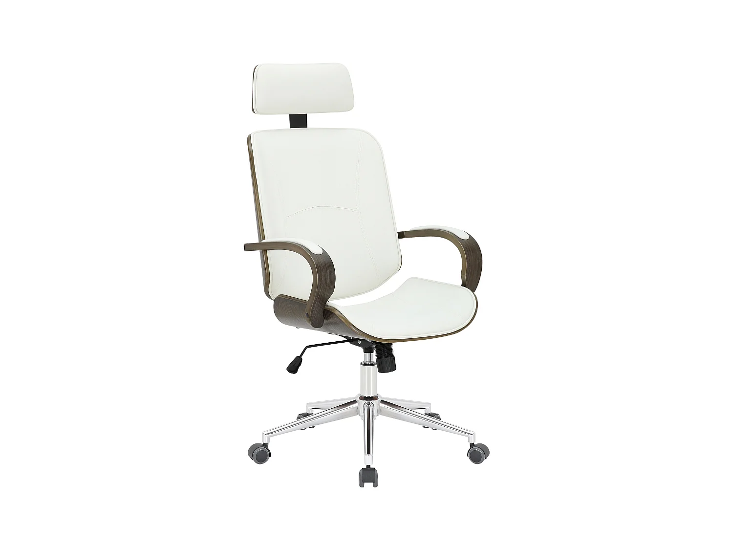 Chaise de bureau - Similicuir - Blanc / Gris - Dayton