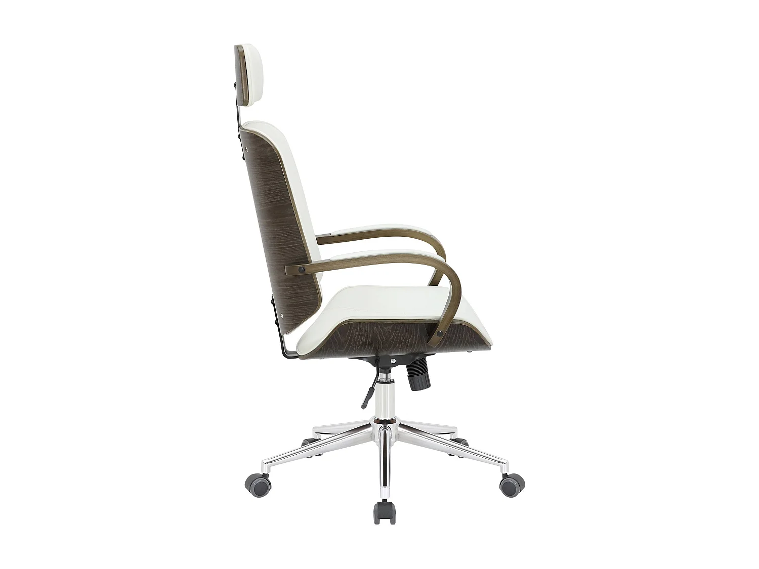 Chaise de bureau - Similicuir & Noir - Blanc / Gris - Dayton