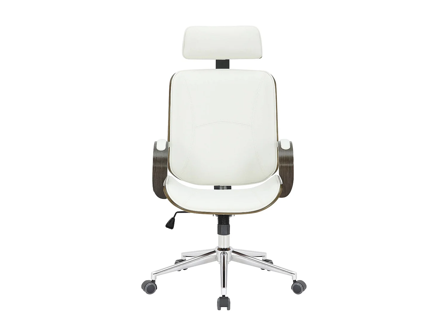 Chaise de bureau - Similicuir & Noir - Blanc / Gris - Dayton