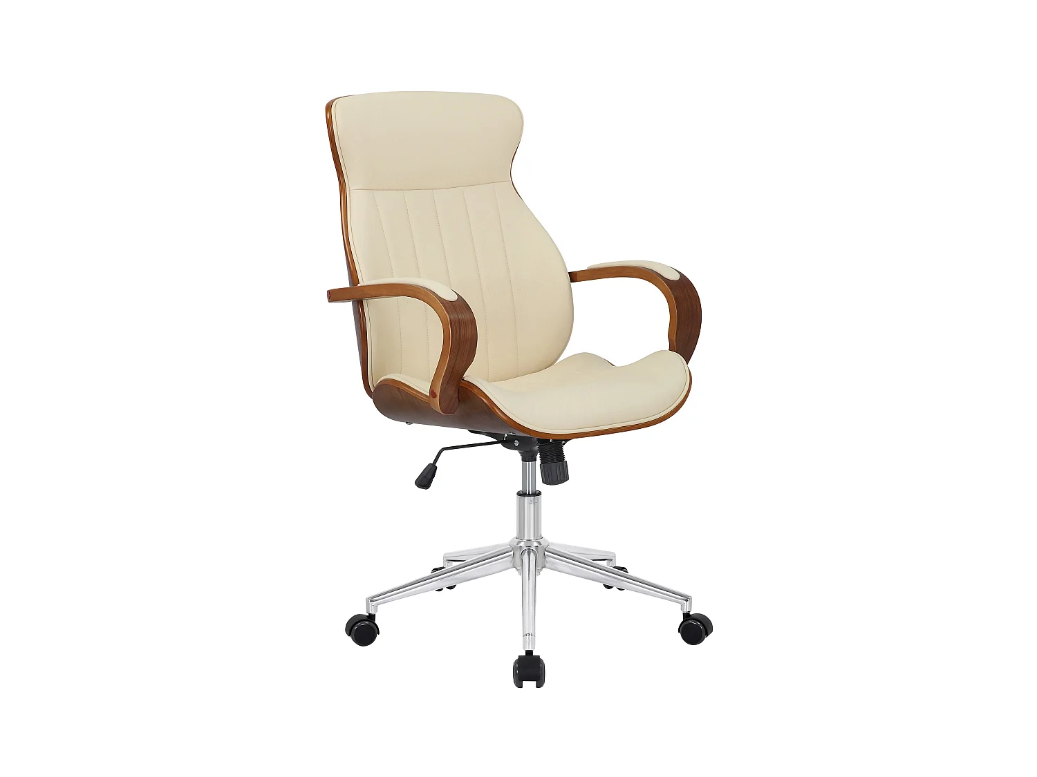 Chaise de bureau - Similicuir & Nature - Noyer / Crème - Melilla