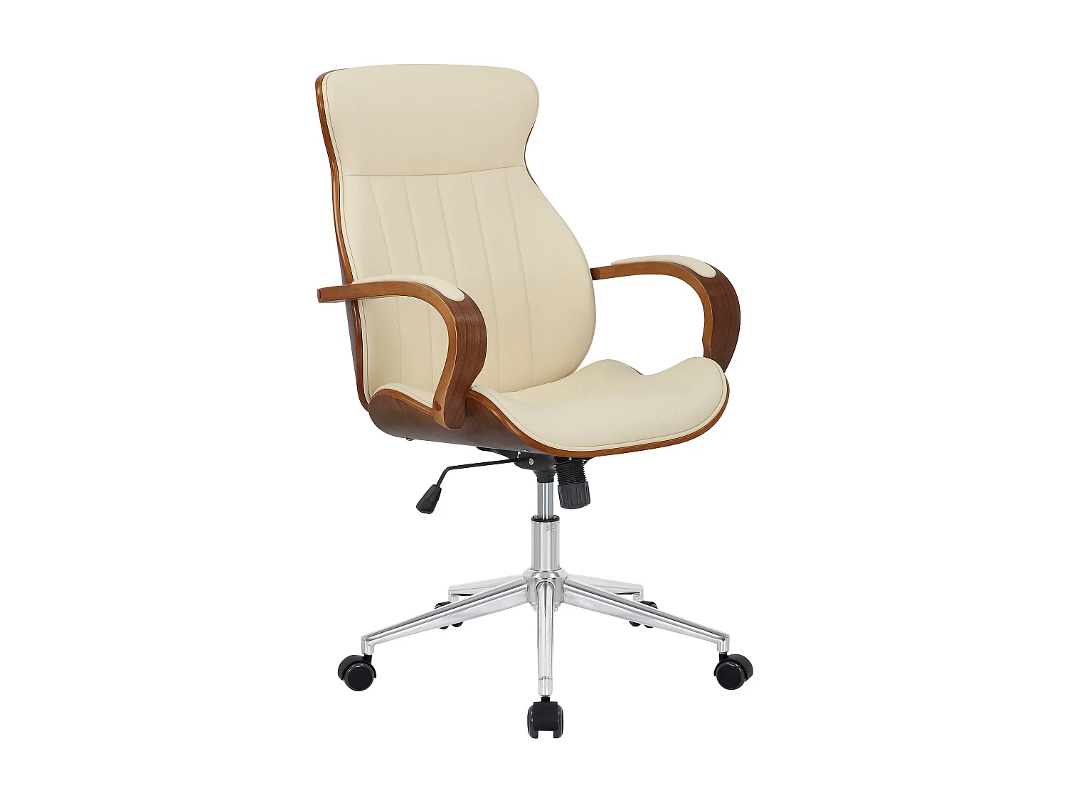 Chaise de bureau - Similicuir & Nature - Noyer / Crème - Melilla