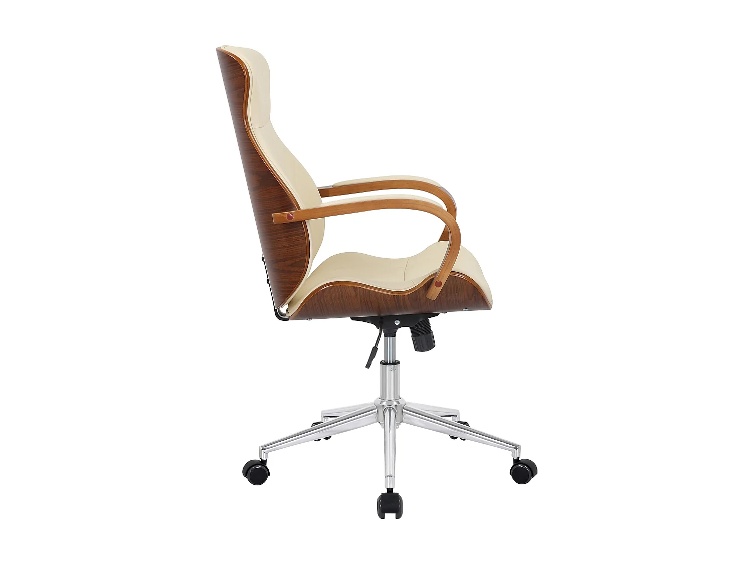 Chaise de bureau - Similicuir & Nature - Noyer / Crème - Melilla