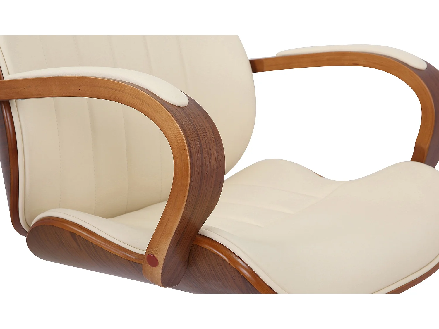 Chaise de bureau - Similicuir & Nature - Noyer / Crème - Melilla