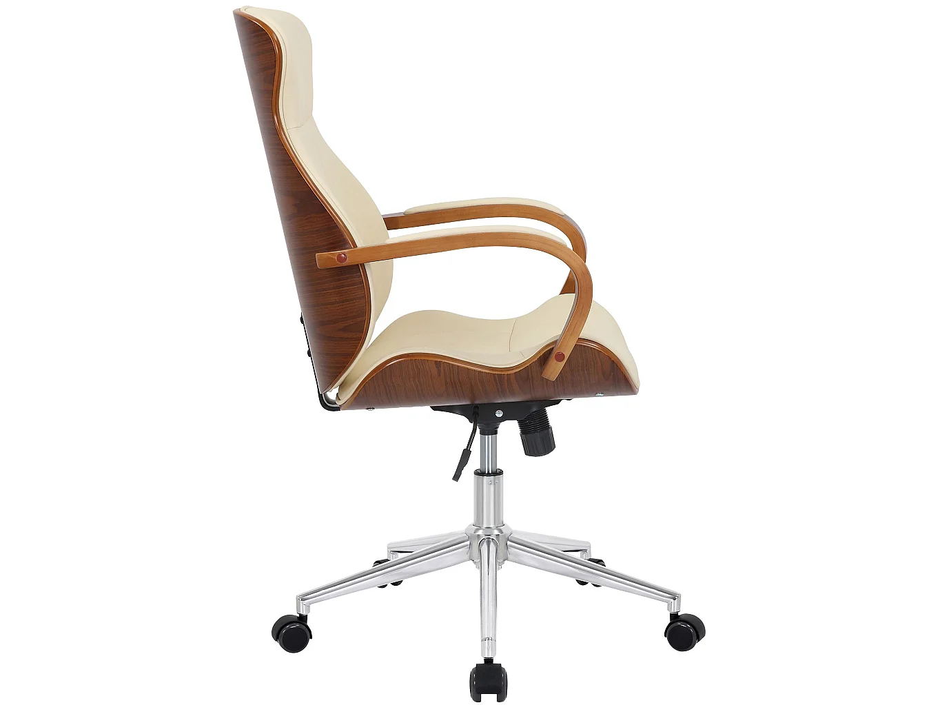 Chaise de bureau - Similicuir & Antique clair - Noyer / Crème - Melilla
