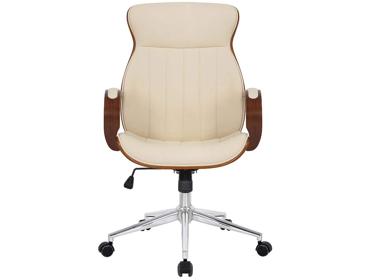 Chaise de bureau - Similicuir & Antique clair - Noyer / Crème - Melilla