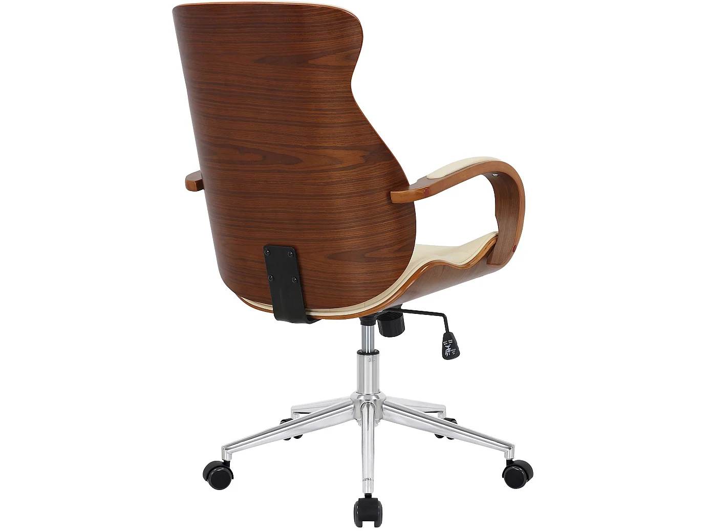 Chaise de bureau - Similicuir & Antique clair - Noyer / Crème - Melilla