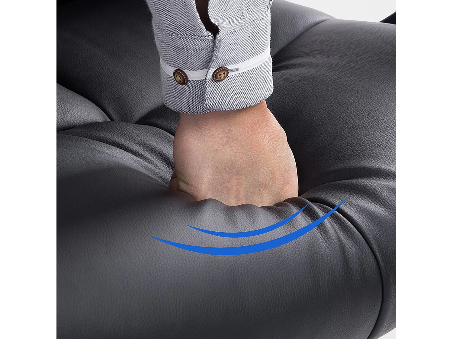 Bureaustoel - Kunstleer & Metaal in chroomoptiek - zwart - Poseidon