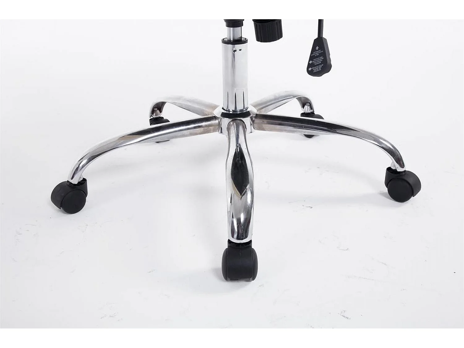 Chaise de bureau - Similicuir & Métal chromé - Noir - Poseidon