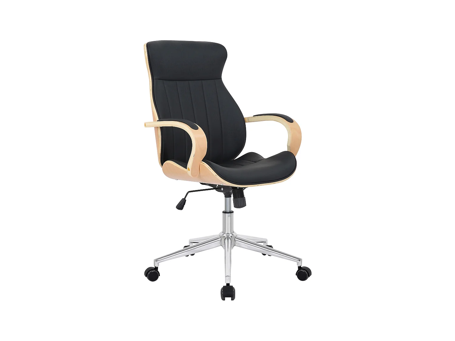 Chaise de bureau - Similicuir & Nature - Nature / Noir - Melilla