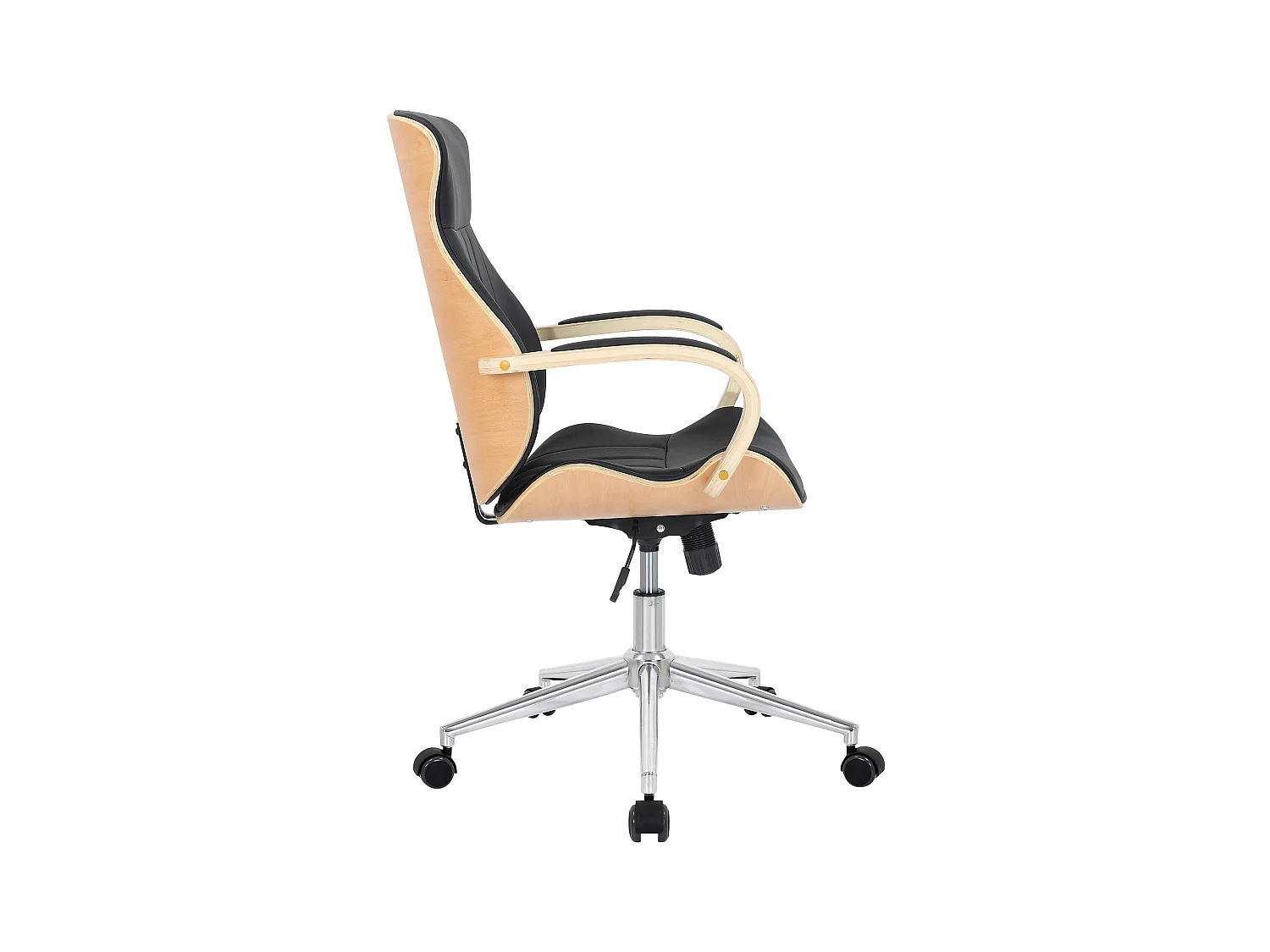 Chaise de bureau - Similicuir & Nature - Nature / Noir - Melilla
