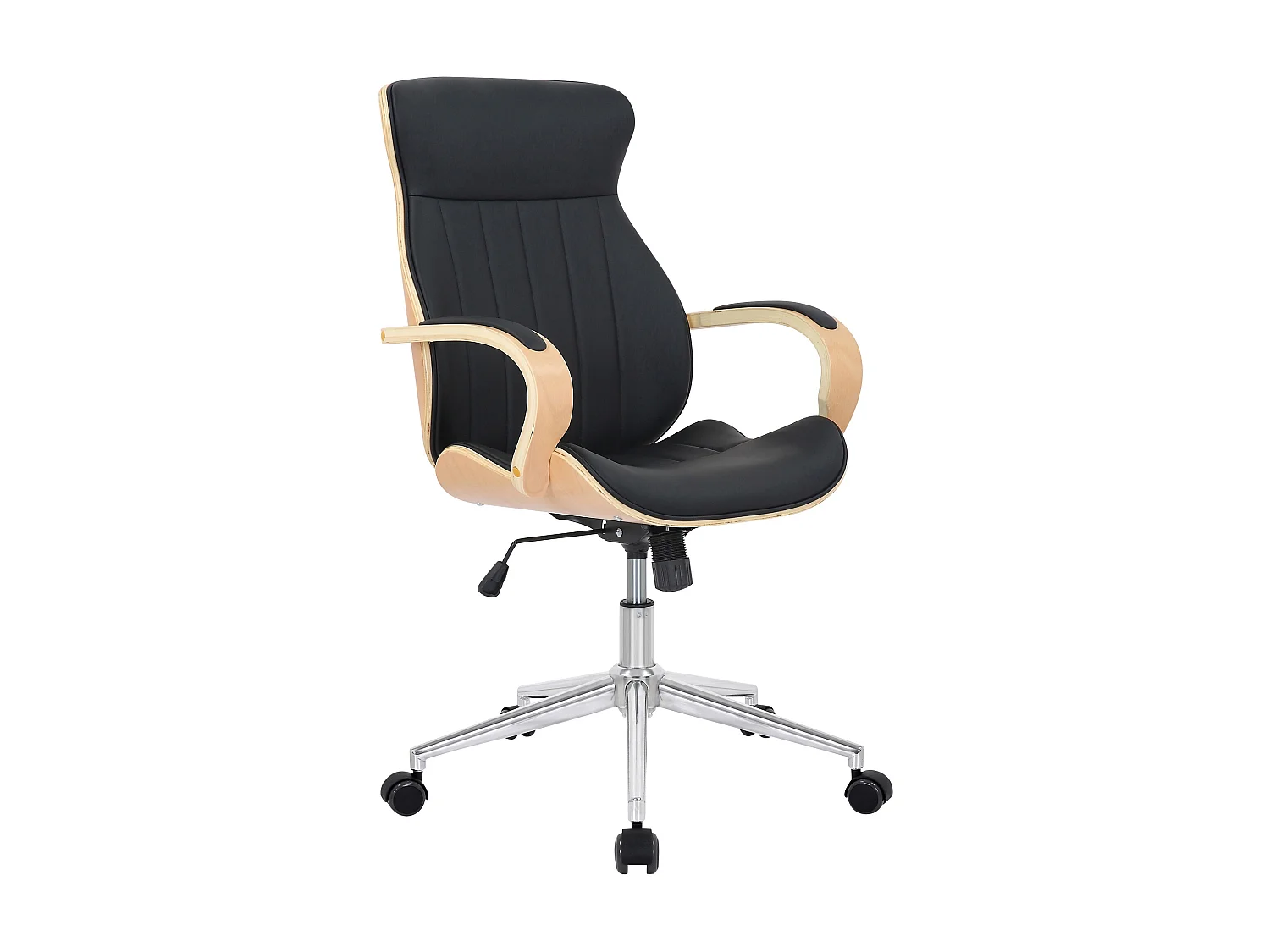 Chaise de bureau - Similicuir & Nature - Nature / Noir - Melilla