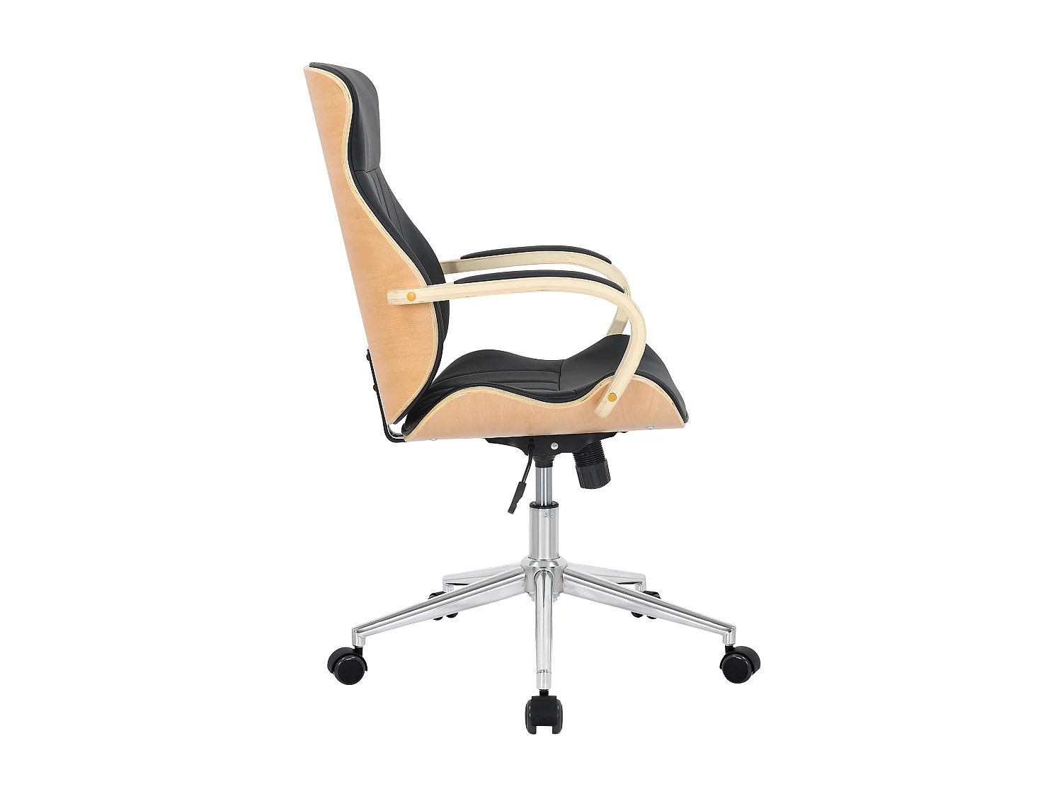 Chaise de bureau - Similicuir & Nature - Nature / Noir - Melilla