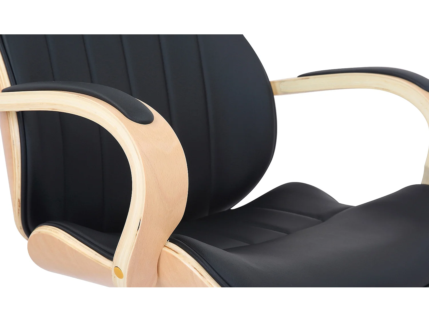 Chaise de bureau - Similicuir & Nature - Nature / Noir - Melilla