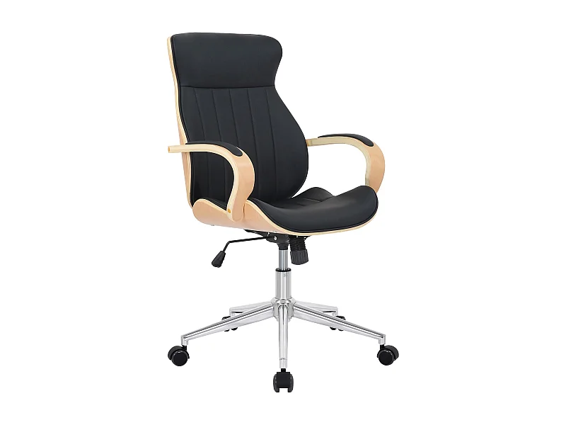 Chaise de bureau - Similicuir & Noir - Nature / Noir - Melilla