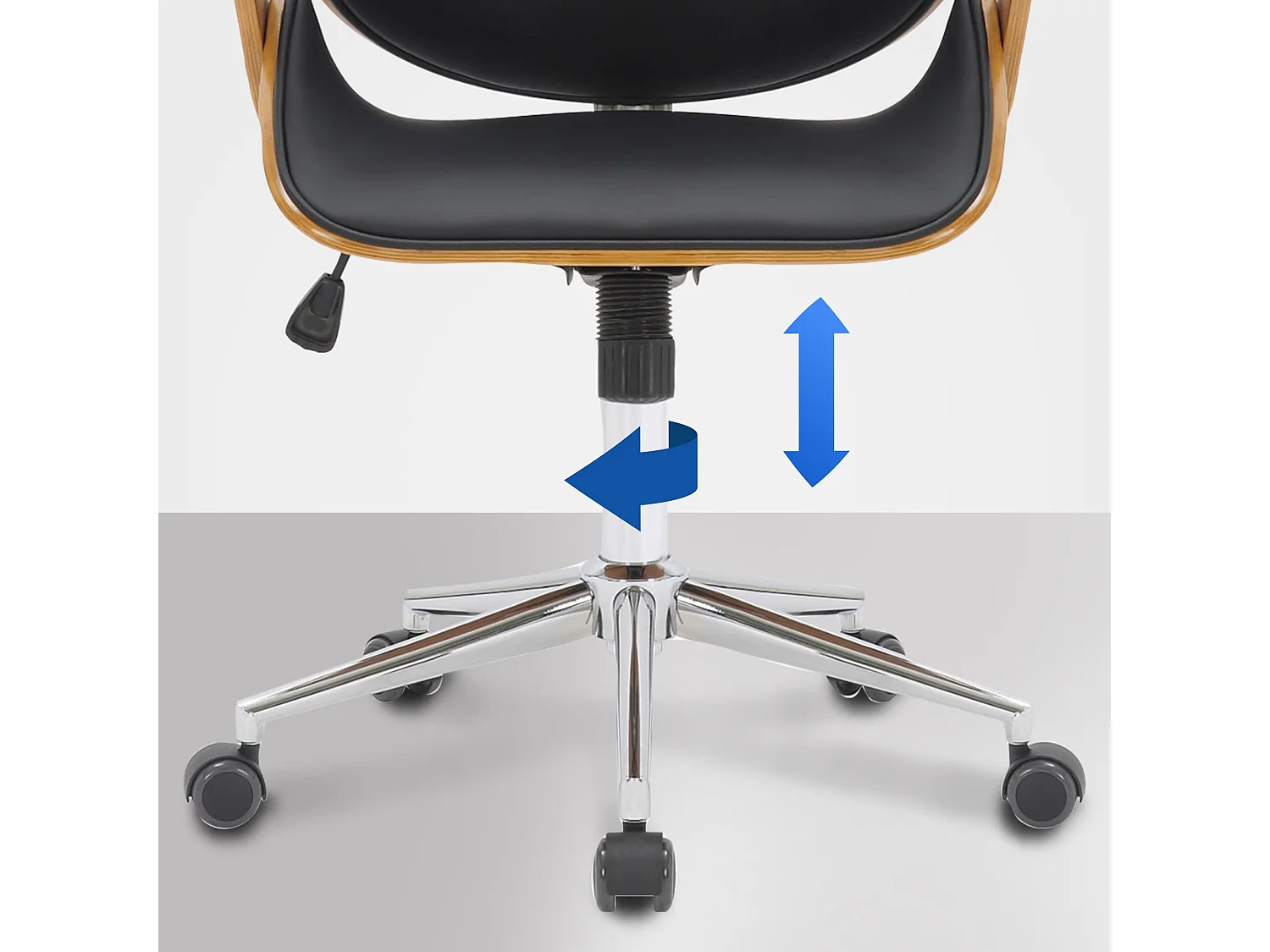 Bürostuhl - Holz & schwarz - walnuss/schwarz - Chicago