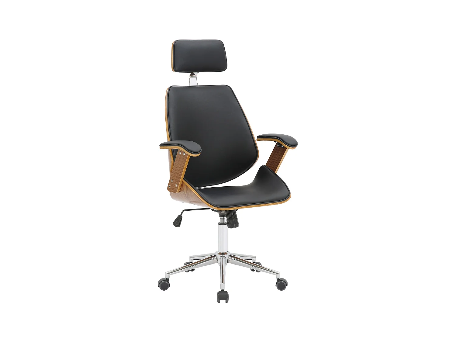 Chaise de bureau - Bois & Noir - Noyer / Noir - Chicago