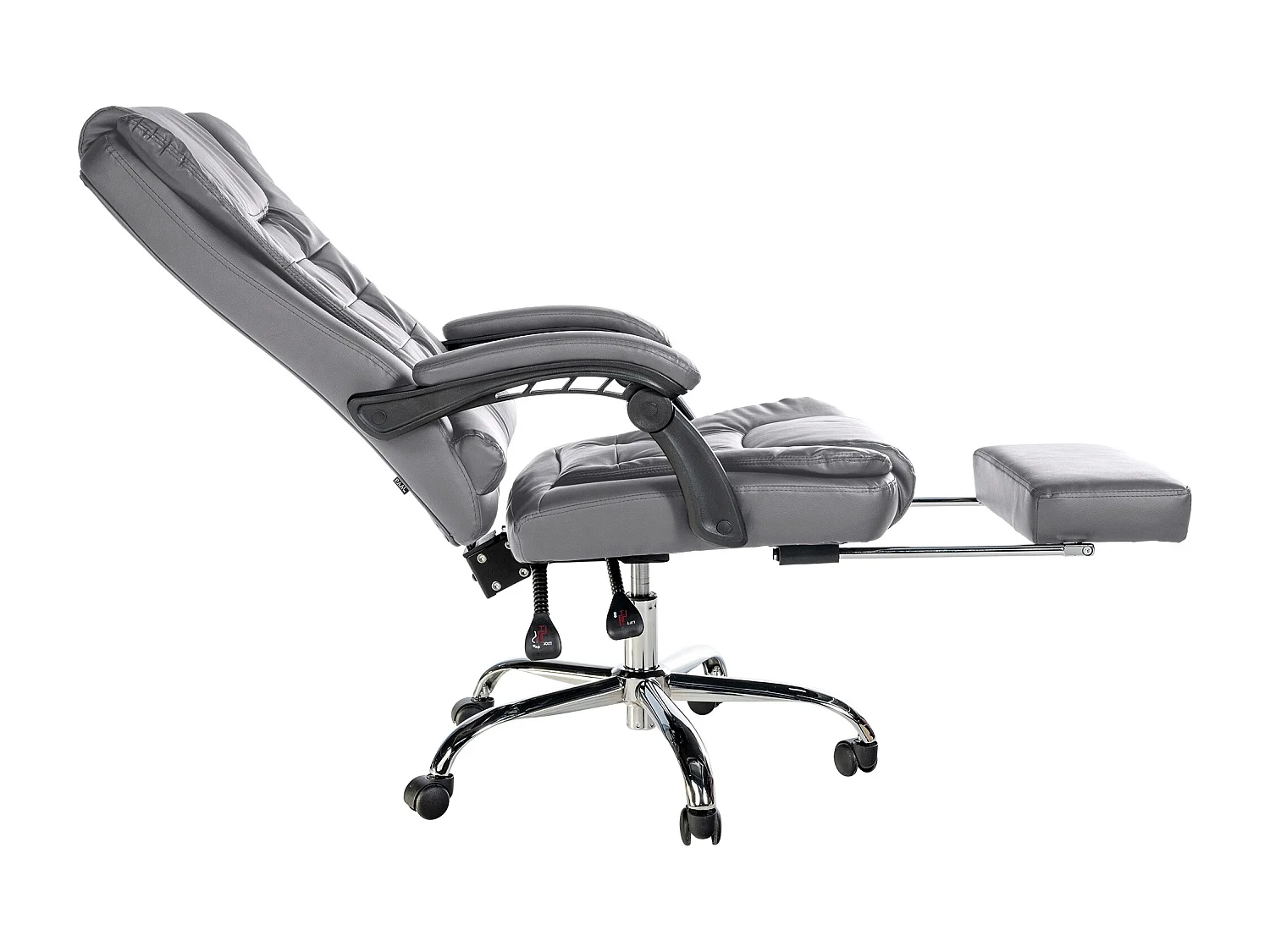 Chaise de bureau - Similicuir - Gris - Oxygen