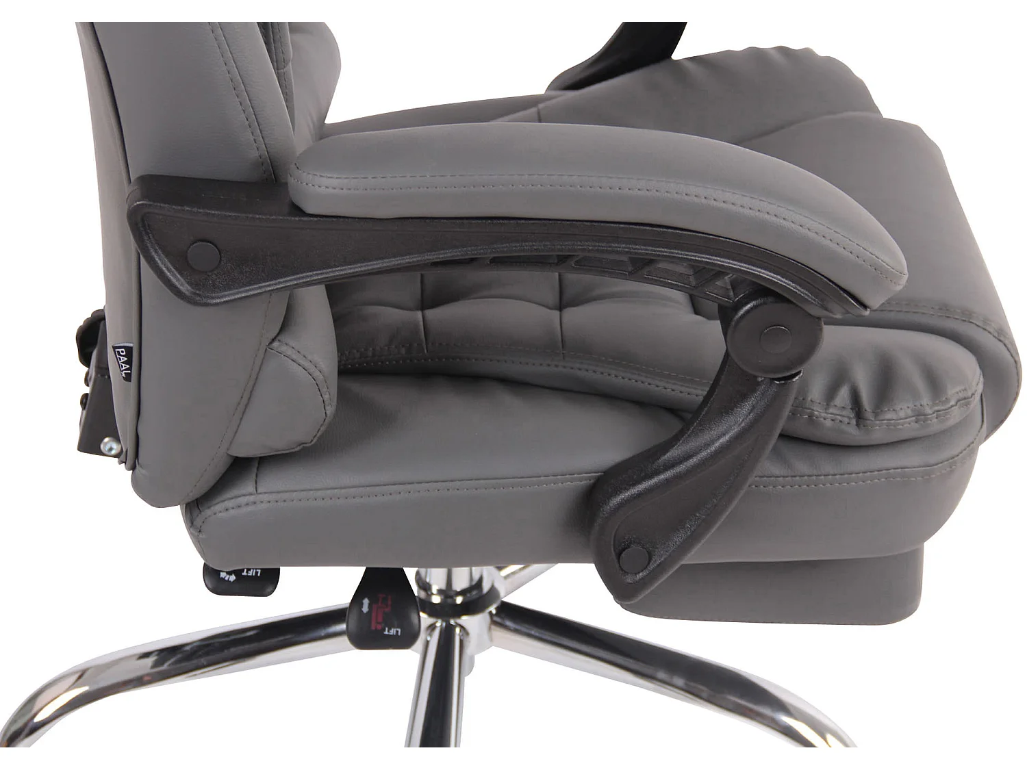 Chaise de bureau - Similicuir - Gris - Oxygen