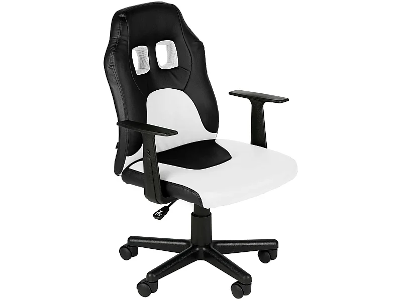 Bürostuhl - Kunstleder & Kunststoff - schwarz/weiß - Fun