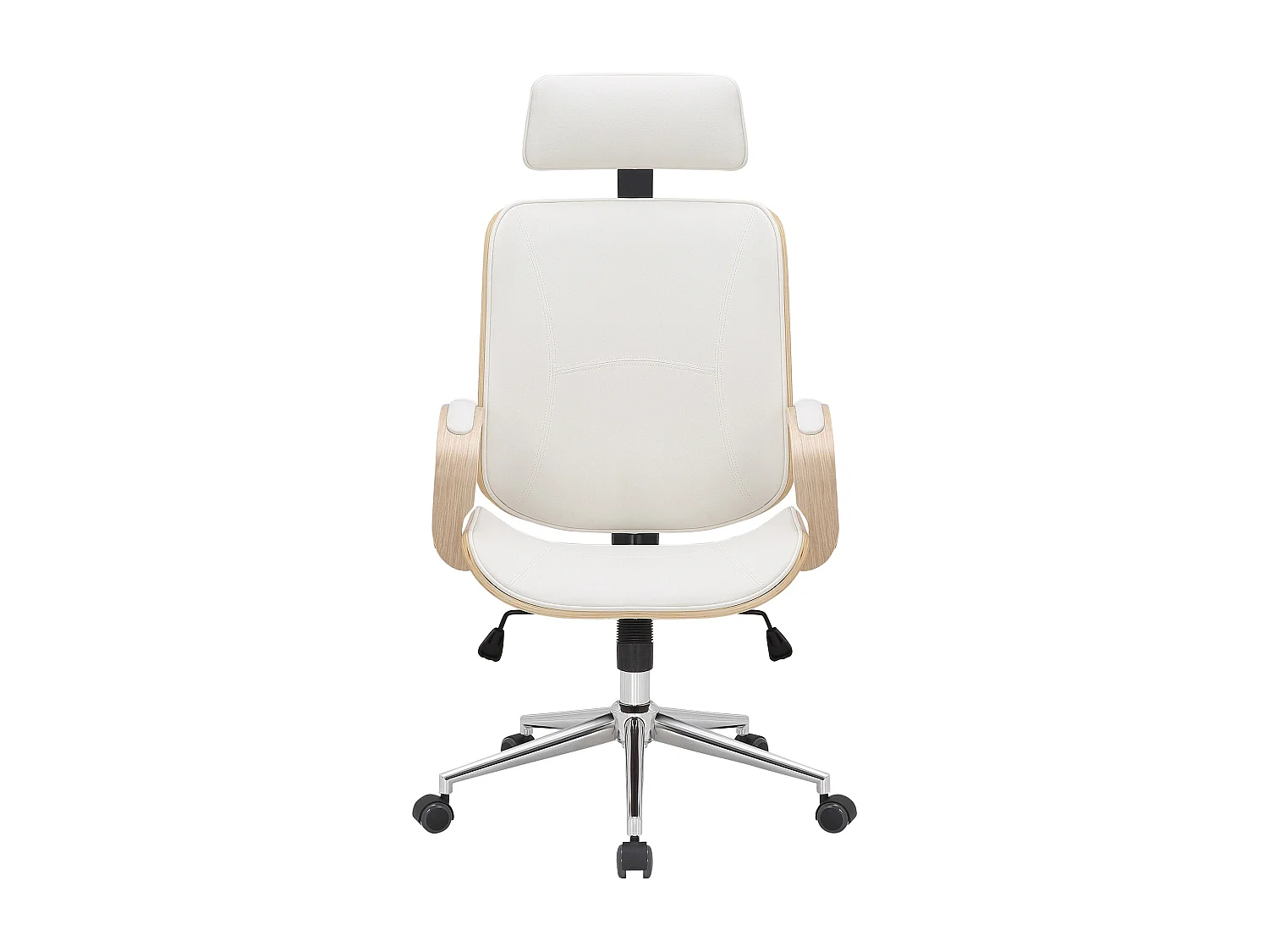 Chaise de bureau - Similicuir - Nature / Blanc - Dayton