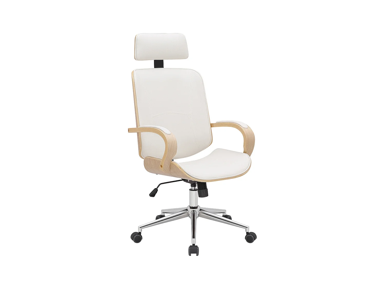 Chaise de bureau - Similicuir - Nature / Blanc - Dayton